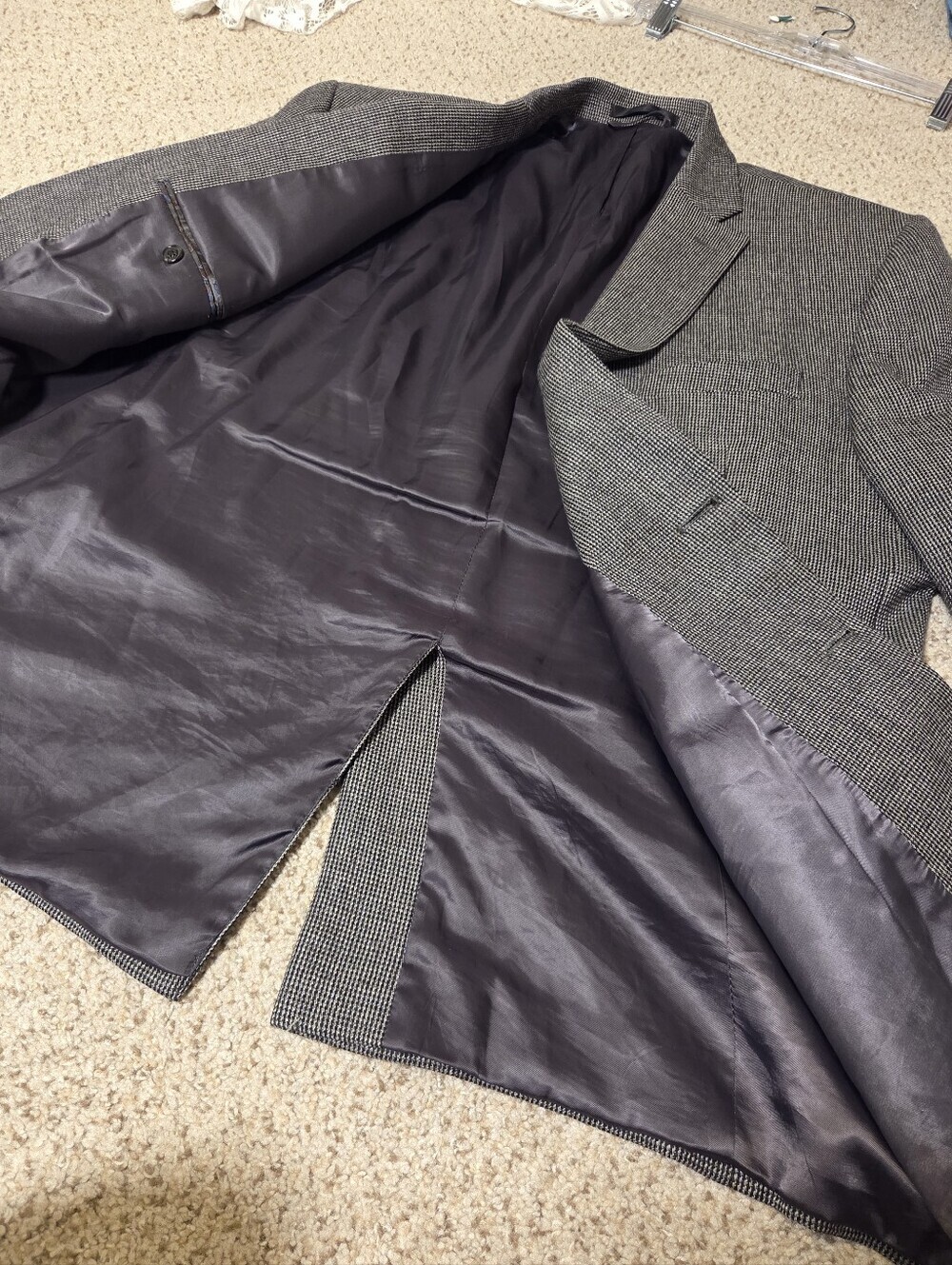 Lauren Ralph Lauren Mens 46 R Wool Sport Coat Blazer Jacket Elbow Patch 2 Button - Picture 6 of 11